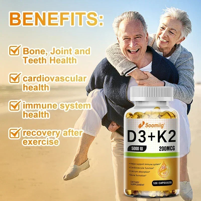 Vitamin D3 + K2 Capsules – Bone, Heart &amp; Immune Support