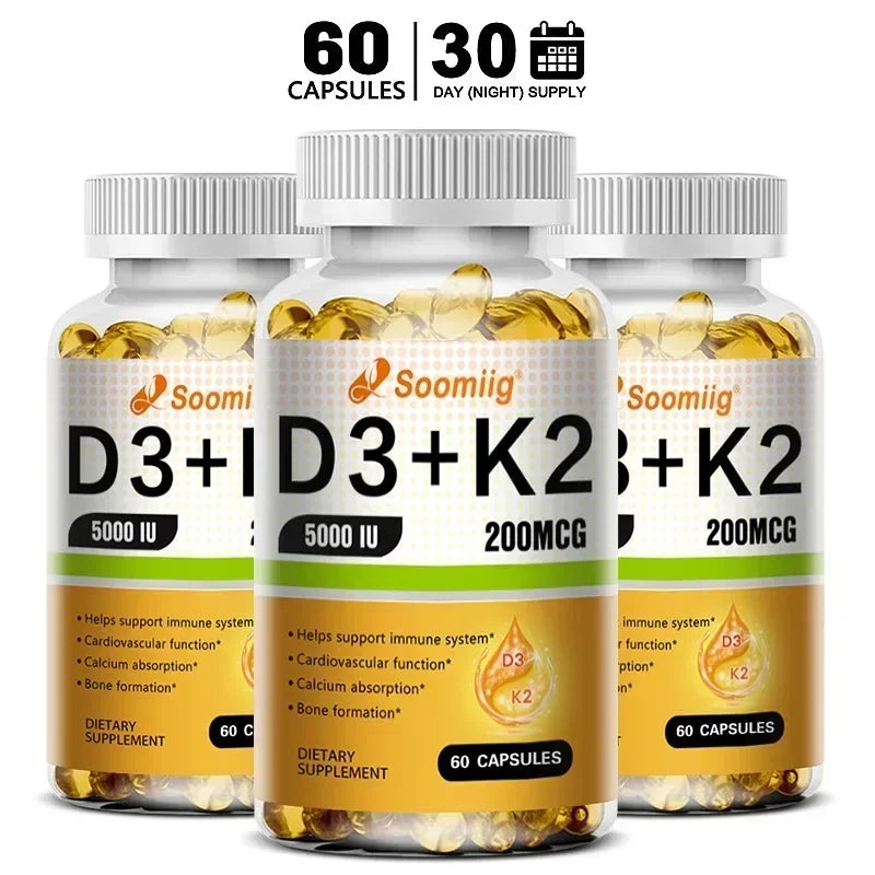 Vitamin D3 + K2 Capsules – Bone, Heart &amp; Immune Support