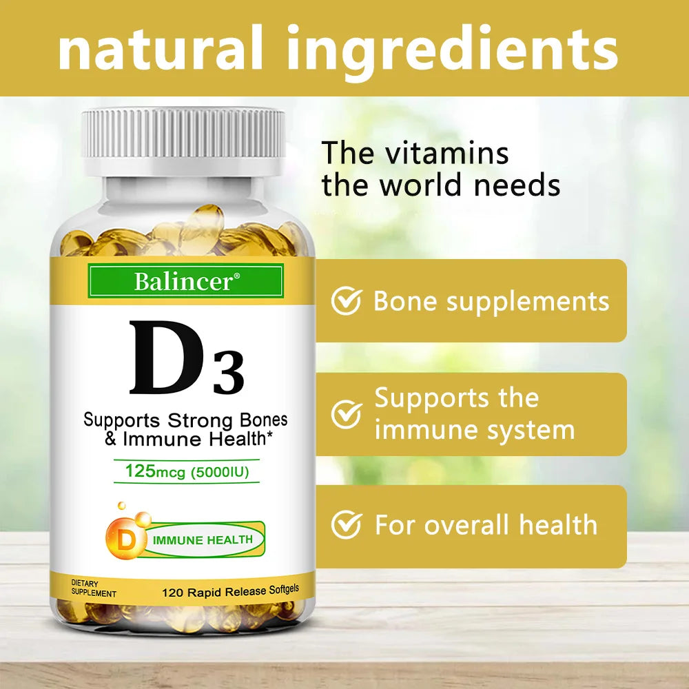 Vitamin D3 Capsules – Bone, Muscle &amp; Immune Support