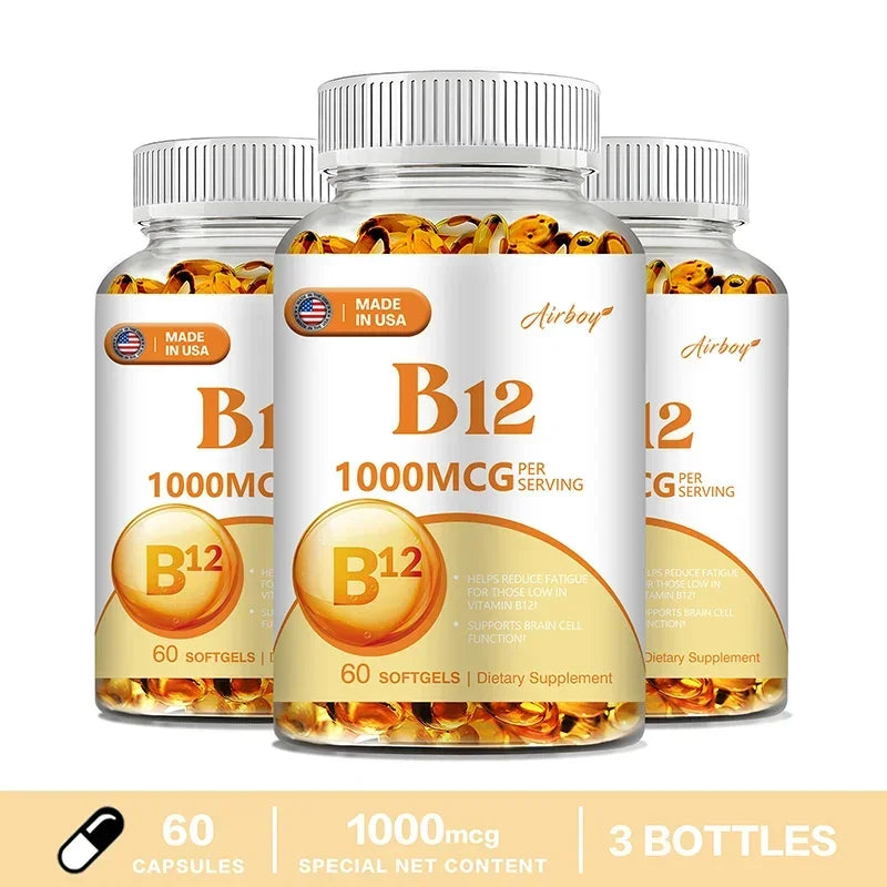 Vitamin B12 Capsules – Energy, Brain &amp; Nervous System Support