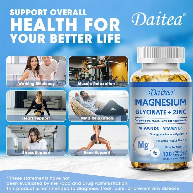 Magnesium Zinc & Vitamin D3- for Sleep, Bones, Heart, Immune Support