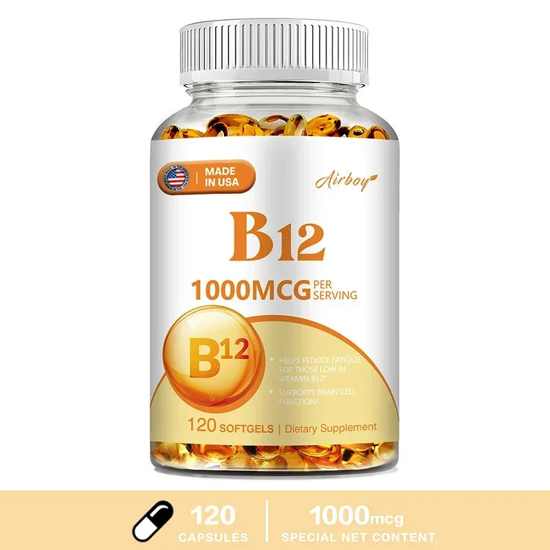 Vitamin B12 Capsules – Energy, Brain &amp; Nervous System Support