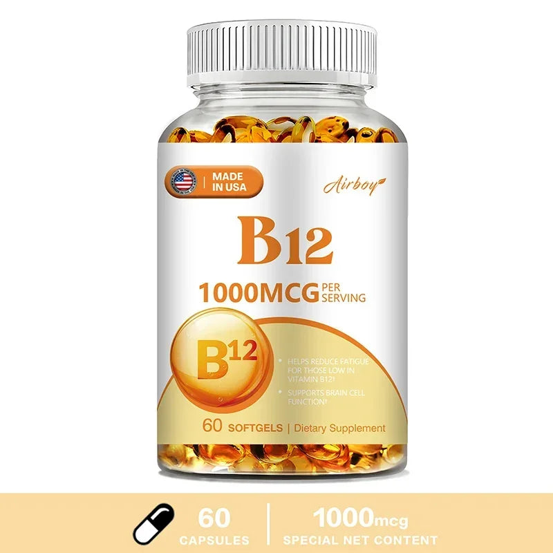Vitamin B12 Capsules – Energy, Brain &amp; Nervous System Support