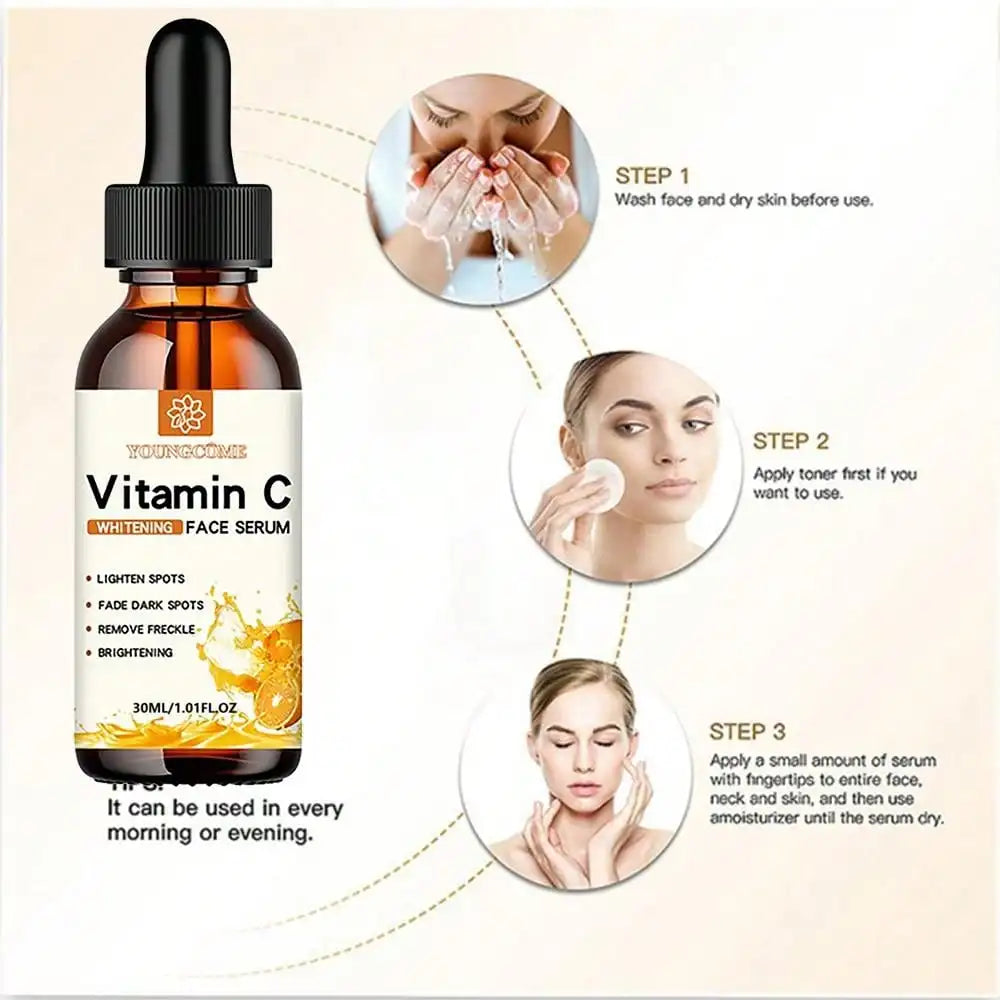Vitamin C + Hyaluronic Acid Facial Essence – Brightening, Anti-Aging & Moisturizing Serum (30ml)