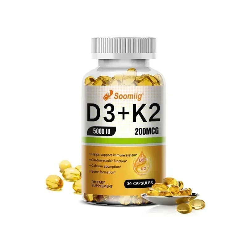 Vitamin D3 + K2 Capsules – Bone, Heart &amp; Immune Support
