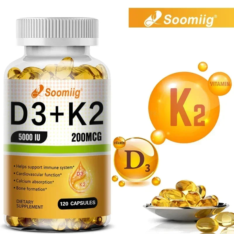 Vitamin D3 + K2 Capsules – Bone, Heart &amp; Immune Support