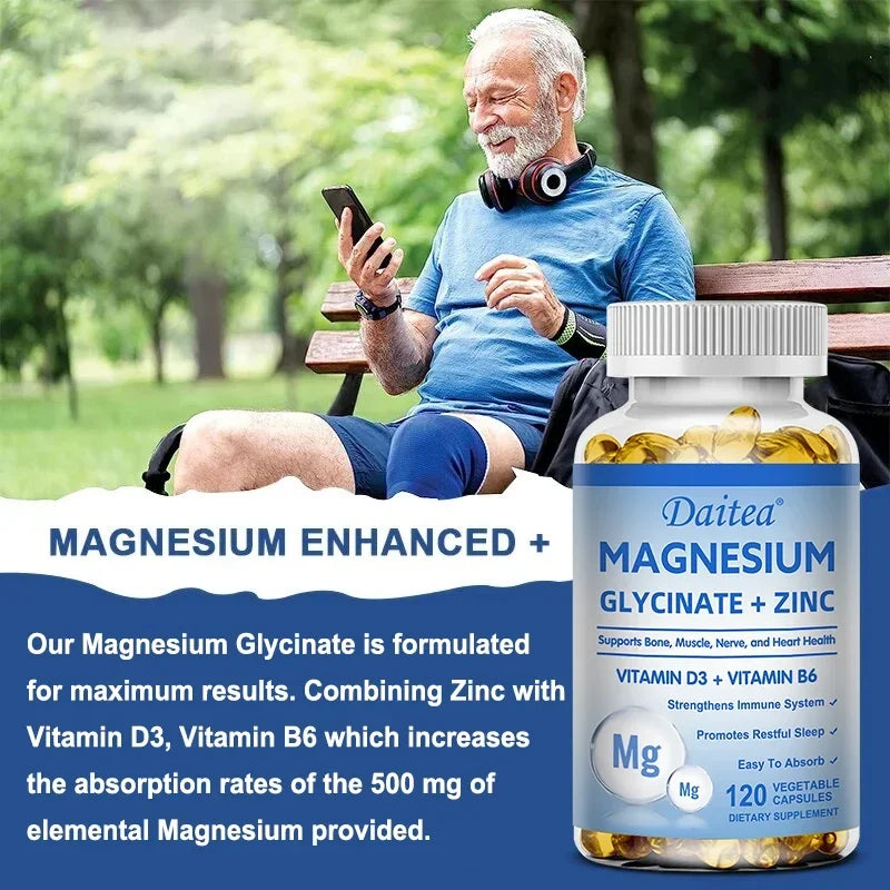 Magnesium Zinc & Vitamin D3- for Sleep, Bones, Heart, Immune Support
