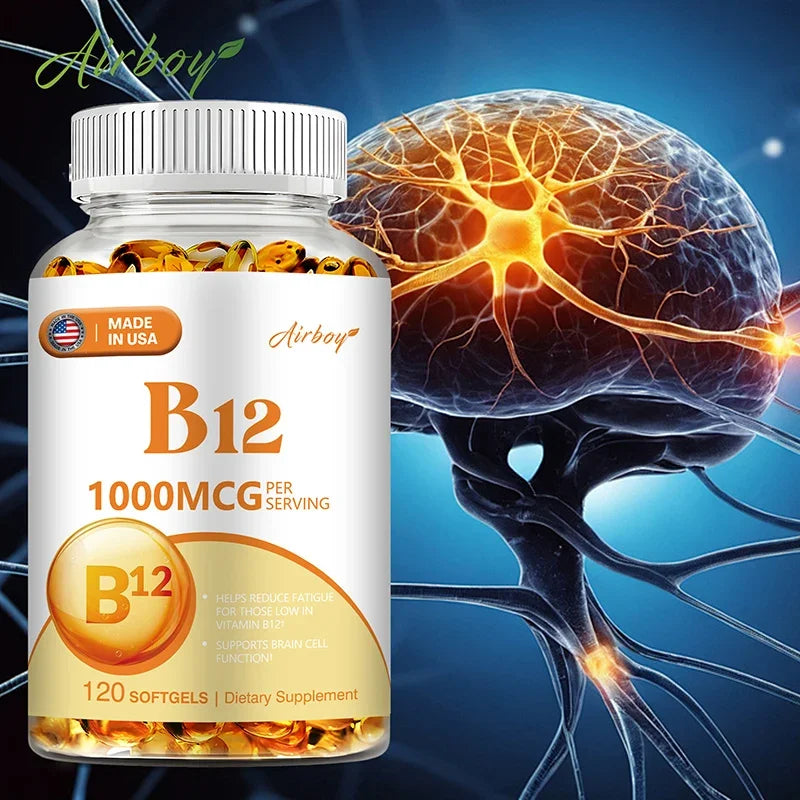 Vitamin B12 Capsules – Energy, Brain &amp; Nervous System Support