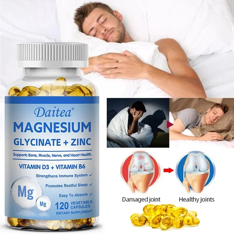Magnesium Zinc & Vitamin D3- for Sleep, Bones, Heart, Immune Support