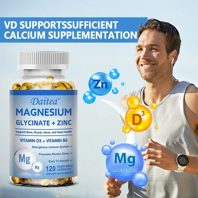 Magnesium Zinc & Vitamin D3- for Sleep, Bones, Heart, Immune Support