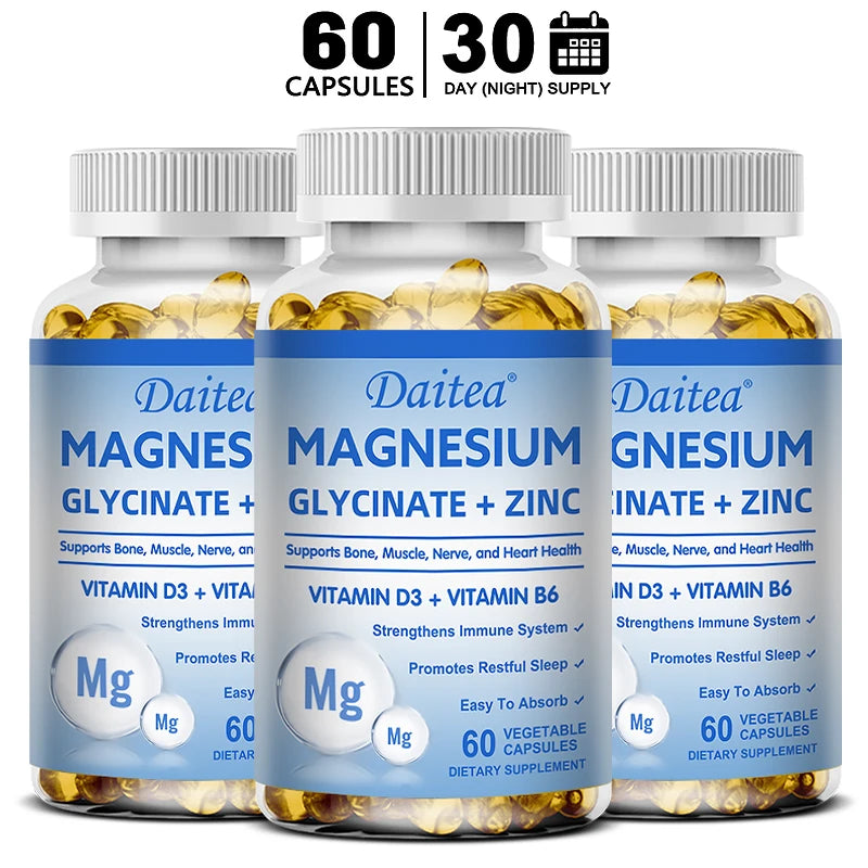 Magnesium Zinc & Vitamin D3- for Sleep, Bones, Heart, Immune Support