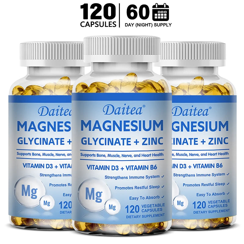 Magnesium Zinc & Vitamin D3- for Sleep, Bones, Heart, Immune Support