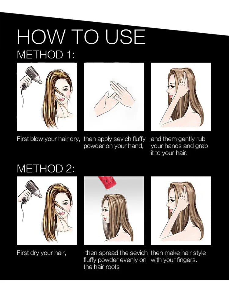 Fluffy Hair Styling Powder | Oil-Absorbing, Wash-Free Volume Spray | For Men & Women