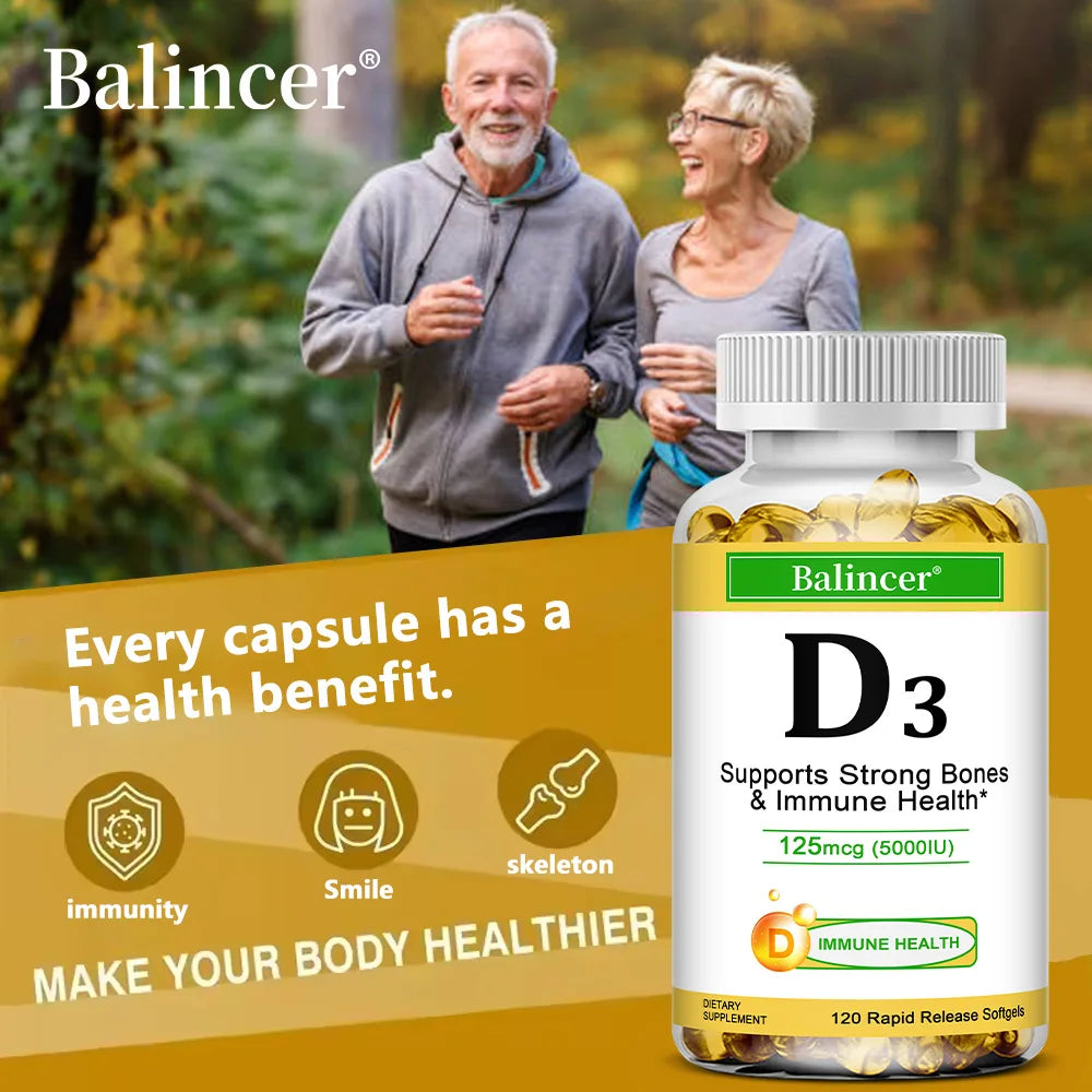 Vitamin D3 Capsules – Bone, Muscle &amp; Immune Support