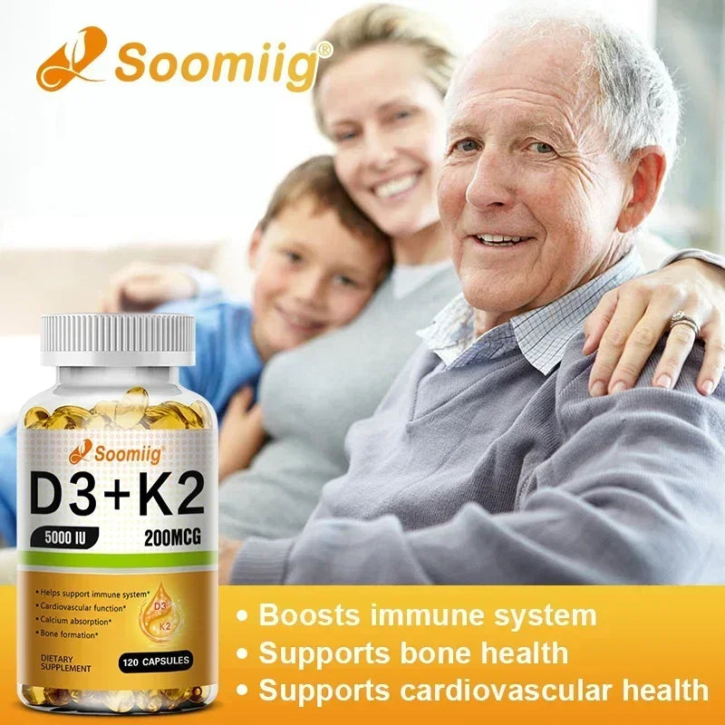 Vitamin D3 + K2 Capsules – Bone, Heart &amp; Immune Support