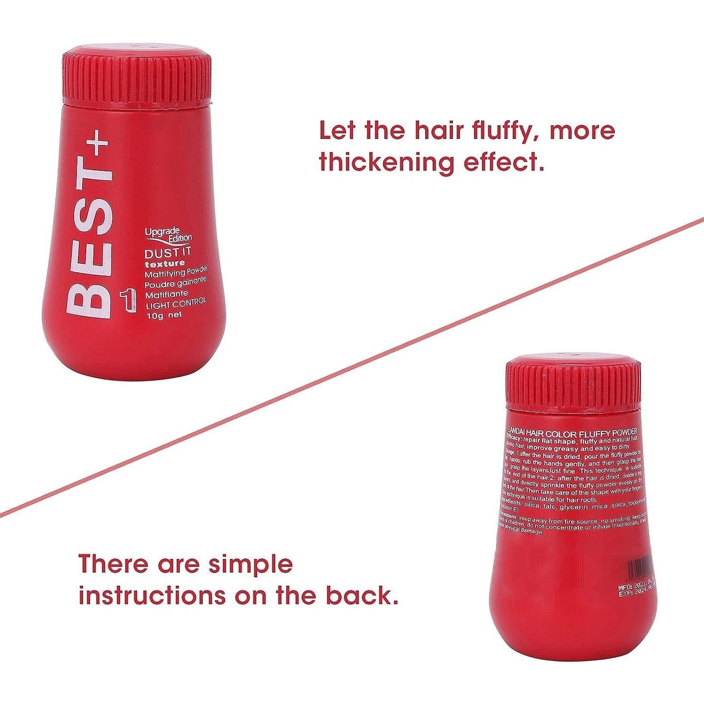 Fluffy Hair Styling Powder | Oil-Absorbing, Wash-Free Volume Spray | For Men & Women